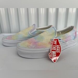 New Vans Multicolor Tie-Dye Slip-On Shoes